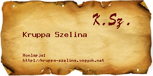 Kruppa Szelina névjegykártya